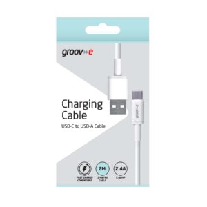 Groov-e Charging Cable USB-C - USB-A 2M 2.4A