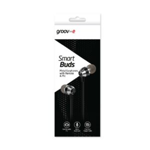 Groov-e Smart Buds Metal Earphones with Remote & Mic Black