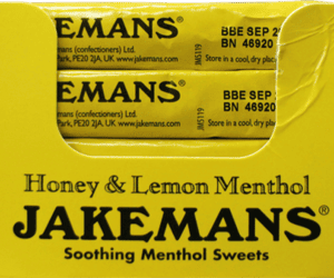 Jakemans Soothing Menthol Sweets Stickpack - Honey & Lemon 41g