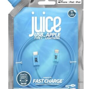 Juice USB Type C to Apple Lightning Connector MFI 1 Mtr Cable Colours May Vary