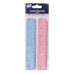 Just Stationery 6" Plastic Rulers Assorted Colours 2 Pack