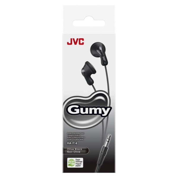 JVC Gumy Stereo Headphones Olive Black