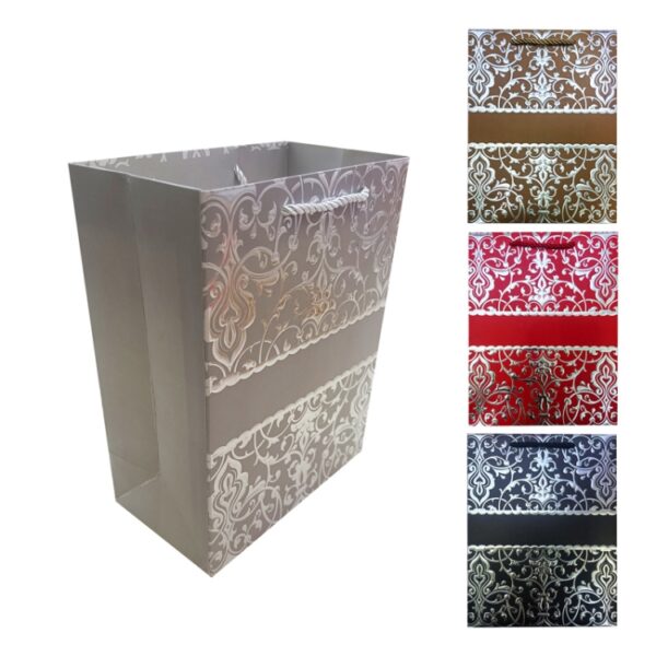 Large Embossed Floral Gift Bag 41x31x12cm