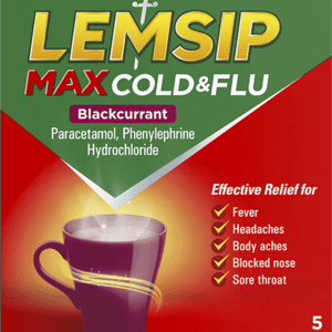 Lemsip Max Cold & Flu Blackcurrant Sachets 5's