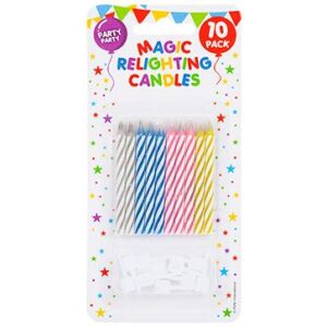 Magic Relighting Candles with Holders 10 Pack