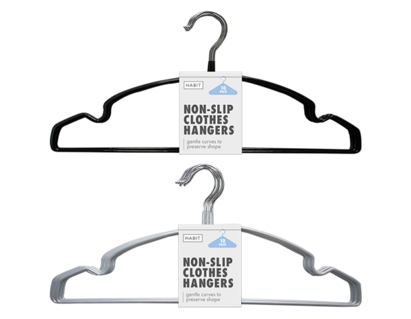 Non Slip Plastic Coat Hangers Pack of 10