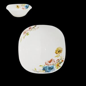 Opal Glass Floral Deep SQ Bowl 6''