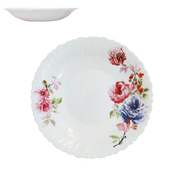 Opal Glass Floral Soup Plate 8.5inch