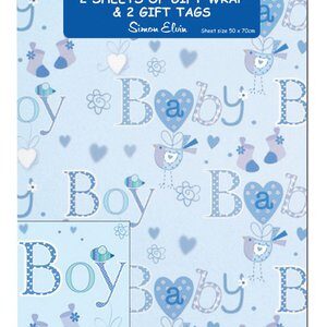 Packed Wrap 2 Sheets & 2 Tags - Baby Boy