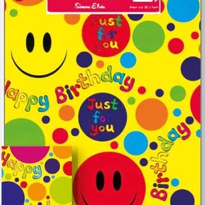 Packed Wrap 2 Sheets & 2 Tags - Juvenile Smiley