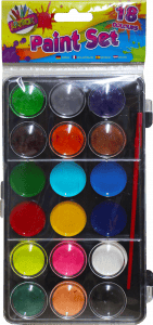 Paint Box 18 Colours With Brush Hang Pack