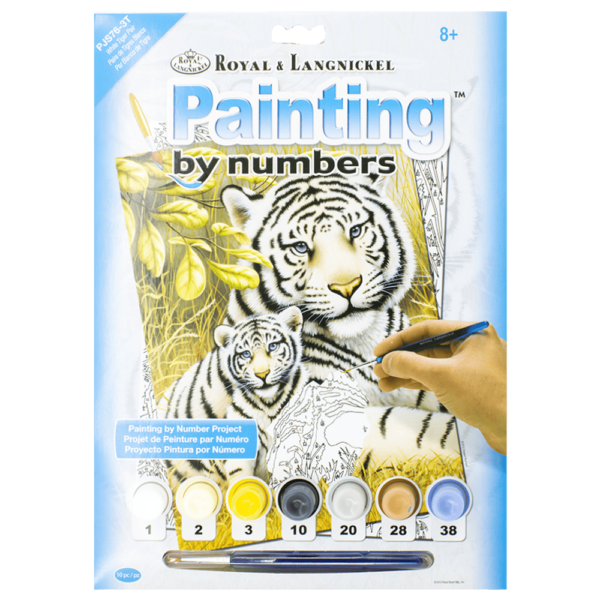 Paint By Numbers Junior Small - White Tiger Pair