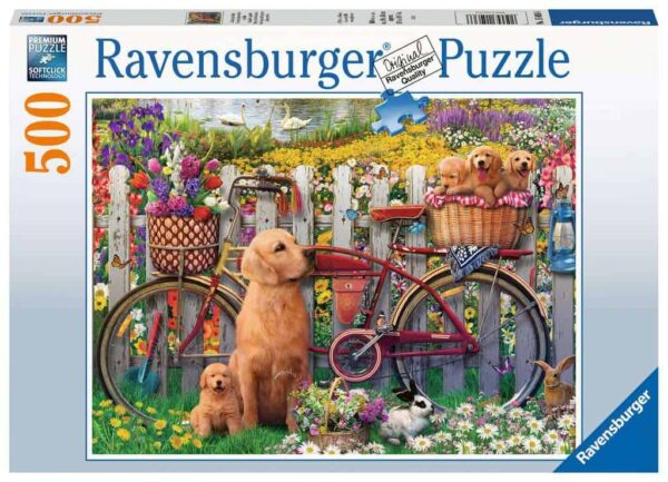 Ravensburger Cute Dogs In The Garden 500 Piece Jigsaw Puzzle