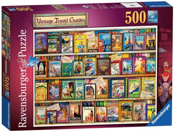 Ravensburger Vintage Travel Guides 500 Piece Jigsaw Puzzle