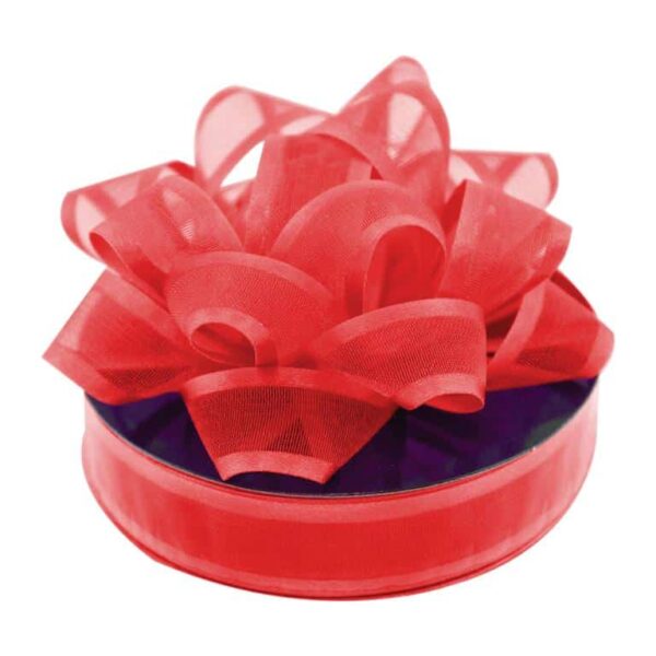 Red 5" Organza Bow 15mm With 1.27m Ribbon