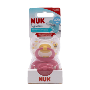 Signature Silicone Soother Size 2 Pink 6-18m 2 Pack