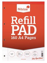 Silvine A4 Refill Pad 160 Pages Feint & Margin