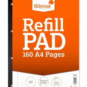 Silvine A4 Sidebound Refill Pad 160 Pages Lined with Margin