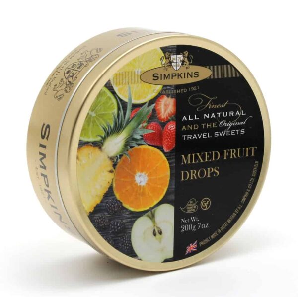 Simpkins Mixed Fruit Travel Sweet Tins 200g