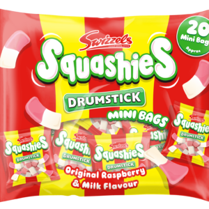 Swizzels Squashies Original Raspberry & Milk Flavour Multipack Bag 280g (20x14g Mini-Bags)