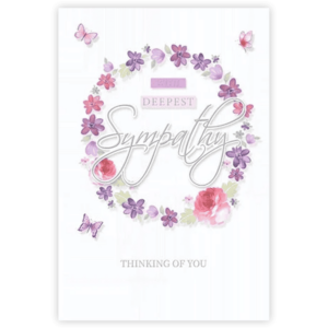 Sympathy Card - Circle Of Flowers