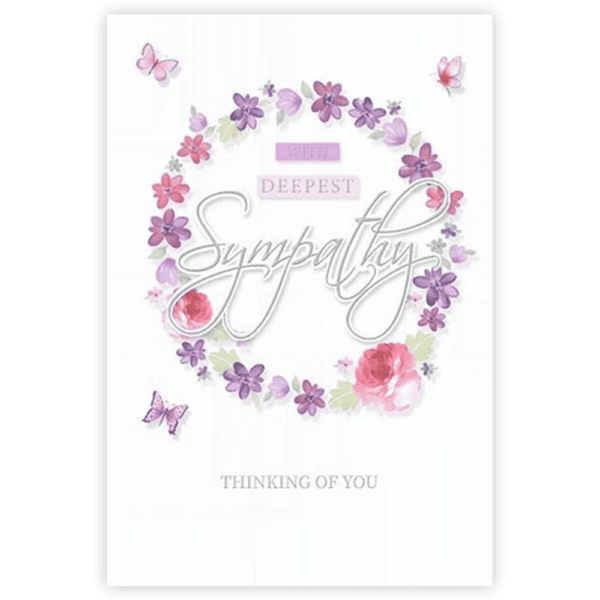 Sympathy Card - Circle Of Flowers