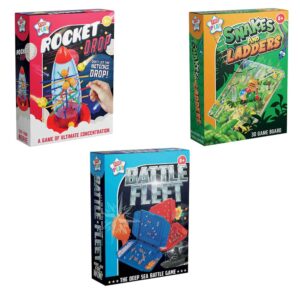 Travel Games 3 Assorted - Rocket, Battleship and Snakes & Ladders