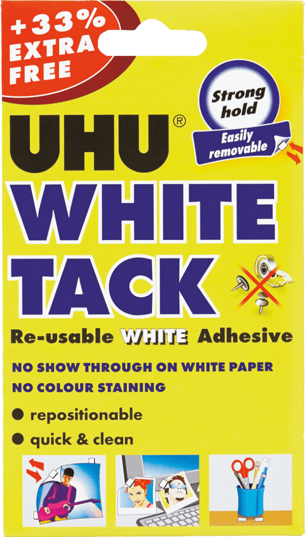 UHU White Tack +33% Extra Free