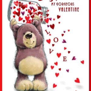 Valentine's Day Card Boyfriend - Bear With Hearts in a Jar