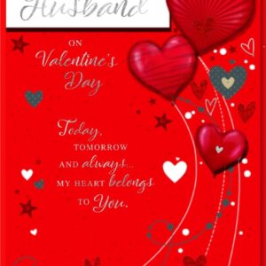 Valentine's Day Card Husband - Balloon Hearts