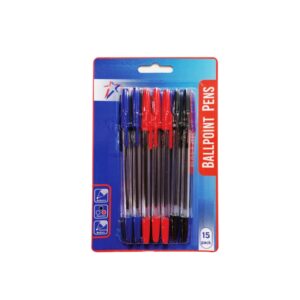 Value Ballpoint Pens Asst Colour 15pk