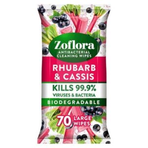 Zoflora Anti-Bacterial Cleaning Wipes Rhubarb & Cassis 70's