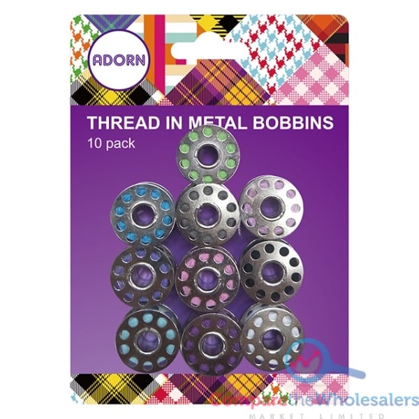 10PC Thread in Metal Bobbins