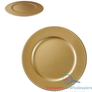 13'' Gold Beaded Charger Plate