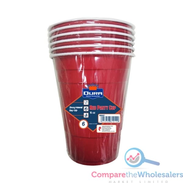 16oz Red Reusable Cup 6pk