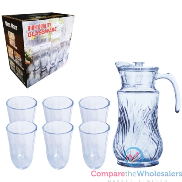 1.8 Litre Glass Jug+6 Cups