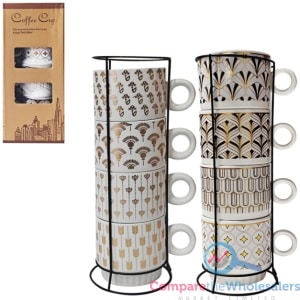 200ml Coffee Cup Set of 4 with Holder