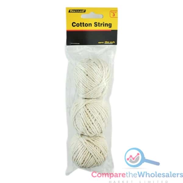 20m COTTON STRING 3pk