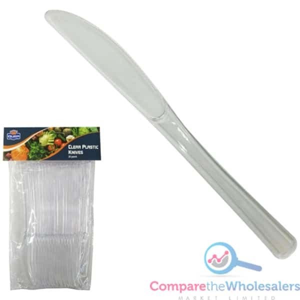 20PK Clear Reusable Knives