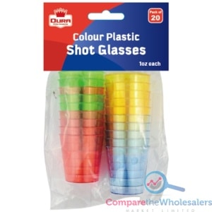 20PK Reusable SHORT GLASSES COLORED