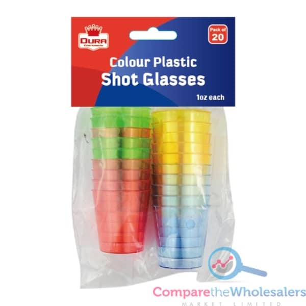 20PK Reusable SHORT GLASSES COLORED