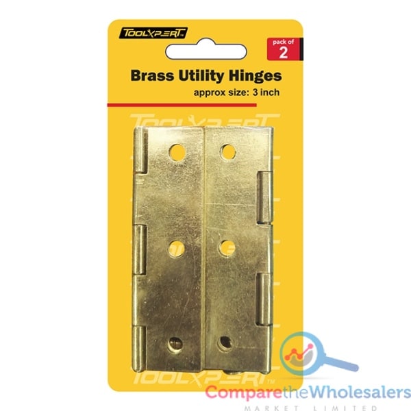 2PC Brass Hinges 3''