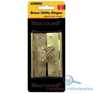 2pk 100mm Brass Utility Hinges