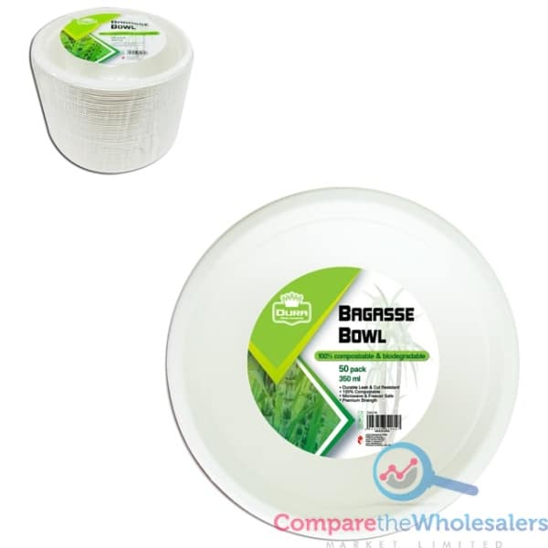 350ml Bagasse Bowl 50pk