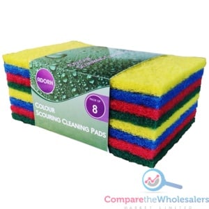 8pk Colour Scrub Cleaning Pads