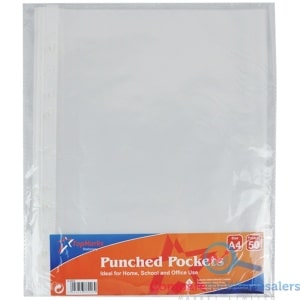 A4 Punched Pockets 50pk