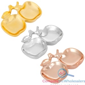 Chrome Twin Apple Trinket Dish