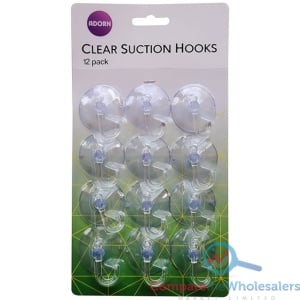 Clear Suction Hooks 12pk