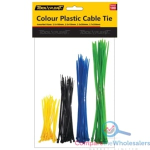 Colour Plastic Cable Tie 100pk