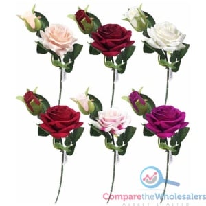 Double Rose Stem (45cm Height)